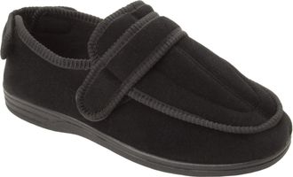 Jo & Joe Mens Black Extra Large Wide Fit Diabetic Orthopaedic Slippers with Wide Opening Large UK Sizes 13, 14, 15, 16 (Black, UK Footwear Size System, Adult, 