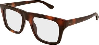 Gucci Rechthoekig Optisch Montuur - Heren - Brillen - Bruin - 51 MM - Accessoires