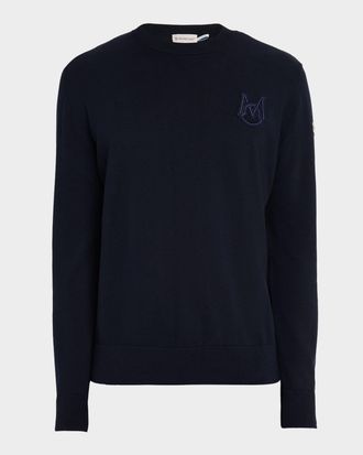 Moncler Men & apos;s Monogram Applique Crewneck Sweater