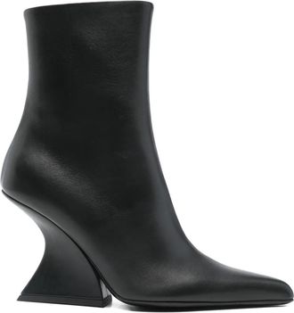 MUGLER 95mm Mugler leather pointed-toe boots - women - Calf Leather/Calf Leather/Calf Leather - 36 - Black