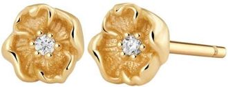 Made by Mary Cubic Zirconia Birthstone Flower Stud Earrings in Gold June at Nordstrom