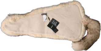 Dolce & Gabbana Brown Frost Fox Fur Neck Warmer Winter Womens Scarf