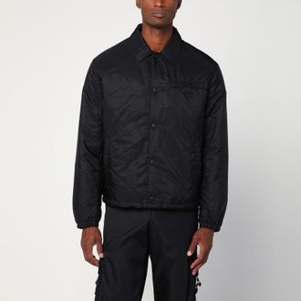 Prada Black Re-Nylon zip-up jacket