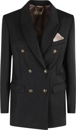 Elisabetta Franchi Stijlvolle Jas voor Vrouwen - Dames - Blazers - Zwart - L - Jassen