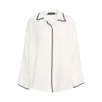 Kaos Kaos, Dames, Blouses & Shirts, Wit, Maat: XL Linnen