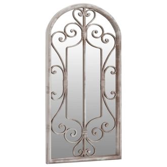 Berkfield Home Decorative Garden Mirror Sand 70x30 cm Iron for Outdoor Use in Cream