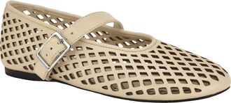 Calvin Klein Lauria Mary Jane Flat in Ivory Leather at Nordstrom, Size 9.5