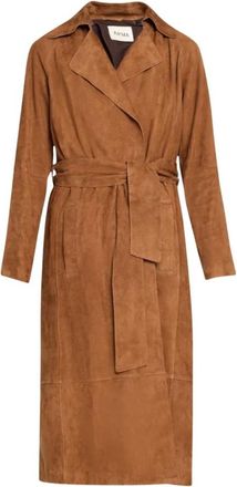 Arma Jassen, Dames, Bruin, XS, Leer, Yava Trenchcoat