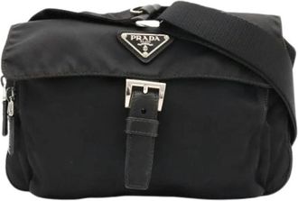 Prada Pre-owned Vintage Pochette Schoudertas - Dames - Vintage Schoudertas - Zwart - ONE Size - Leer - Vintage