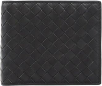 Bottega Veneta Intrecciato Gray Leather Wallet (Bi-Fold) (Pre-Owned)
