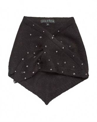 Jocelyn Knit Triangle Pull Thru Scarf In Black