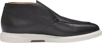 HUGO BOSS Hoge leren sneakers voor heren van Randy (Donkerbruin)