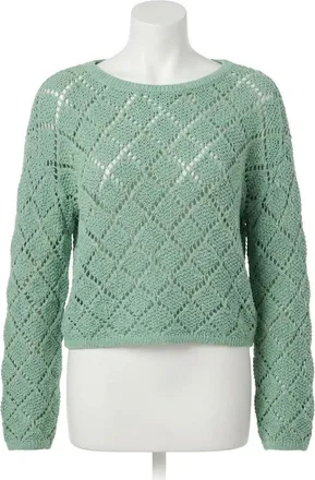 Z Supply Hullen Crochet Sweater In Crystal Green
