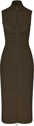 Stine Goya Chique Jacquard Coltrui Jurk - Dames - Casual kleedjes - Groen - M - Polyester - Kleedjes