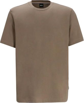 BOSS logo-embossed t-shirt - men - Cotton - L - Brown