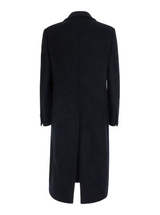 Balenciaga Mens Coat Double-Breasted Black Cotton