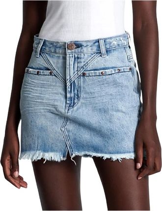 One Teaspoon Denim Mini Rok Salty Dog - Dames - Spijkerrokken - Blauw - W23 - Denim - Rokken