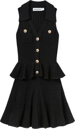 Self Portrait Dames, Jurken, Zwart, Maat: S Viscose