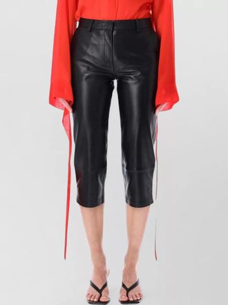 Frankie Shop leather cropped capri shorts high waist