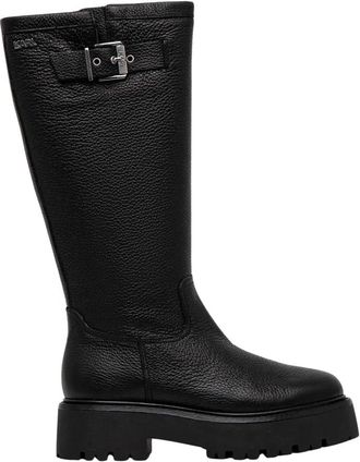 Karl Lagerfeld Burly Biker High Boot - Dames - Hoge Laarzen - Zwart - 37 EU - Leer - Schoenen