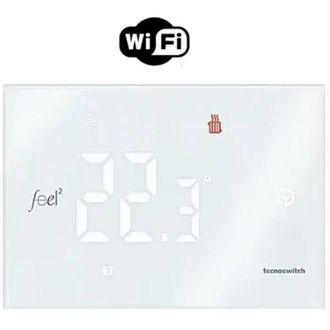 Avidsen Termostato Touch digitale da Parete Wi-Fi bianco elegante caldo/freddo Tecnoswitc TE045WB