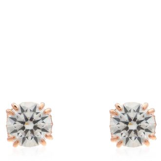 Swarovski Constella White Rose Gold-Tone Plated Round Cut Stud Earrings