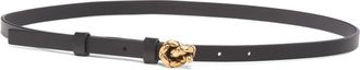 Bottega Veneta Intreccio Buckle Leather Belt in Black-M Brass at Nordstrom, Size 100