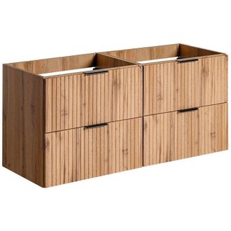 Vente-Unique Vente-unique - Mobile sotto lavabo sospeso scanalato L120 cm Naturale chiaro - zevara
