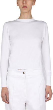 Patou White Solid Crew Neck Sweater