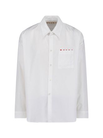 Marni White Cotton Classic Collar Button Shirt