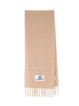 Marni Beige Alpaca Blend Fringed Scarf