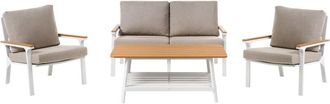 Beliani Garden Lounge Set with Table 4 Seater ORERO Taupe