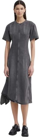 Remain Drapy Denim Jurk - Dames - Casual kleedjes - Zwart - S - Denim - Kleedjes