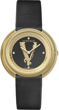 Versace Horloges - Dames - Horloges - Zwart - ONE Size - Leer - Accessoires