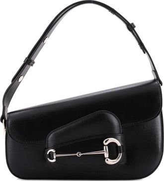 Gucci Horsebit 1955 Asymmetric Leather Small shoulder bag - Zwart