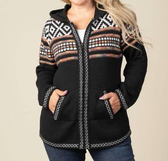 Papillon Zip Up Sweater In Black