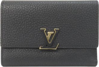 Louis Vuitton Taurillon Black Hot Pink Leather Wallet (Bi-Fold) (Pre-Owned)