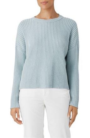 Eileen Fisher Organic Cotton Blend Rib Sweater in Frost at Nordstrom Rack, Size Large
