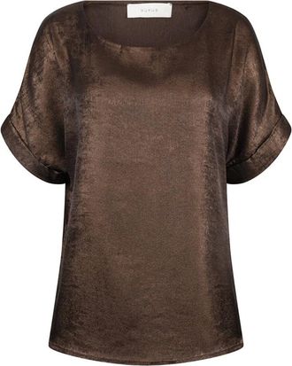 Nukus Nukus, Dames, Blouses & Shirts, Bruin, Maat: S