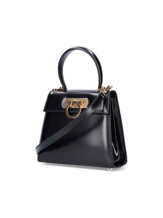 Ferragamo Womens Bags Black Calf Leather