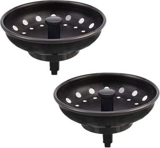 OEM Tappo Per Lavello Americano A Testa Piatta In 2 Pezzi, Nero, In Acciaio Inox, Filtro Per Lavello, Accessori Per Lo Scarico Del Lavello Della Cucina -c