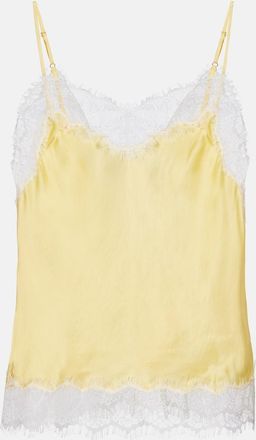 Poupette St Barth Zely lace-trimmed satin camisole