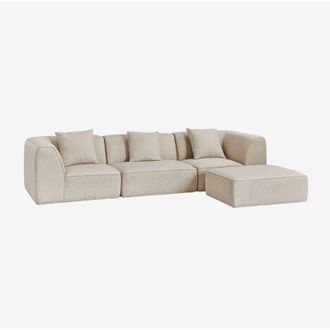 Sklum Divano componibile Cardea 3 pezzi con pouf imbottito SKLUM