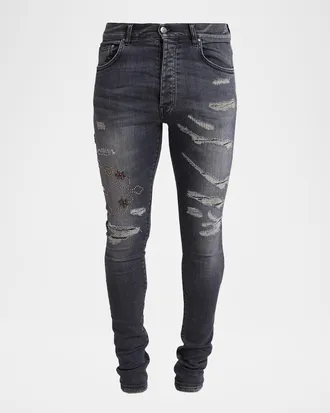 Amiri Men & apos;s Amiri Hollywood Studded Stretch Skinny Jeans