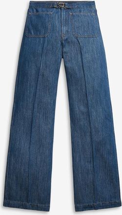 Polo Ralph Lauren Ausgestellte Jeans mit hoher Taille und Zierschnalle