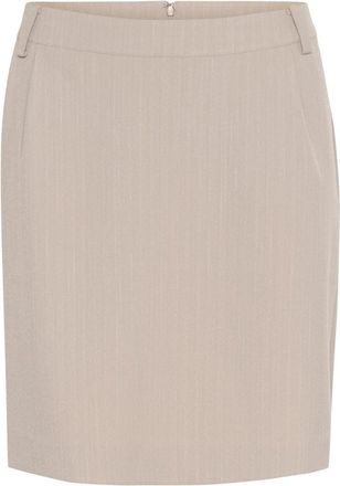 Cream Elegante Pinstripe Rok - Dames - Korte rokken - Beige - L - Rokken