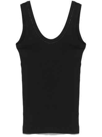 Brunello Cucinelli Geribbelde tanktop - Zwart