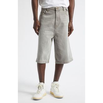 Rhude Baggy Traxedo Denim Shorts in Liberty Grey at Nordstrom, Size X-Large
