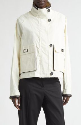 Ferragamo Linen Jacket in Mascarpone at Nordstrom, Size 10 Us