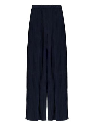 Victoria Beckham pleated trousers - women - Viscose - 10 - Blue